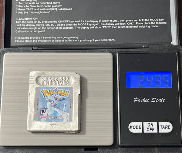 2.4 OZ SILVER POKEMON Nintendo Cartridge Pour **BIN for $185**