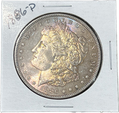 1886 P NEON Rainbow All over Toning Morgan Silver DOLLAR BUY IT NOW!!! Click Full Details to BUY!!