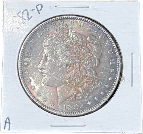 1882 P DARK Rainbow All over Toning Morgan Silver DOLLAR BUY IT NOW!!! Click Full Details to BUY!!