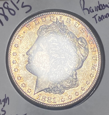 1881 S RAINBOW RIM Toning MS GRADE Morgan Silver DOLLAR **FREE SHIPPING**