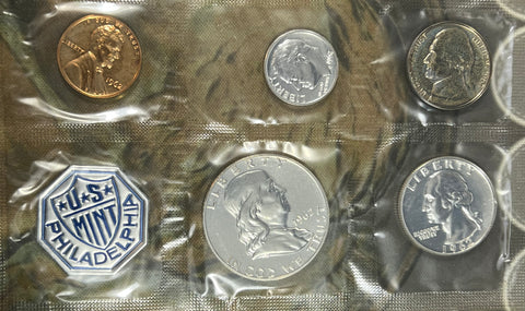1962 P 5 Coin Proof Set in CELLO w/Benjamin Half Dollar and 90% Silver Half, Quarter and Dime *Free Shipping* **Click Here to Bid**