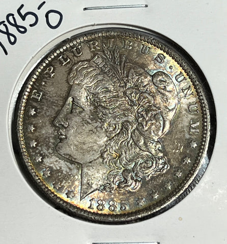 1885 O Dark Gold Obverse RAINBOW PL REVERSE TONER Morgan Silver Dollar  **Free Shipping** BUY IT Now!!!