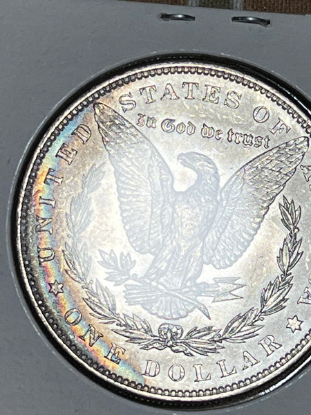 1887 P Orange/Rainbow OBV & Rainbow Toned Crescent Reverse Morgan   **FREE SHIPPING** CLICK FULL DETAILS TO BID!!