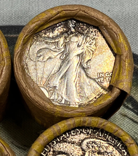 ***Tuesday AFTERNOON ROLLS** 1 Half Roll of (10) WALKING LIBERTY Half Dollars RIP-N-SHIP!! VOL 110 READ ENTIRE DESCRIPTION BEFORE BUYING!!! *ONLY 20 ROLLS  AVAILABLE @ 4pm Monday for Tuesdays AFTERNOON Live Event @ 1pm