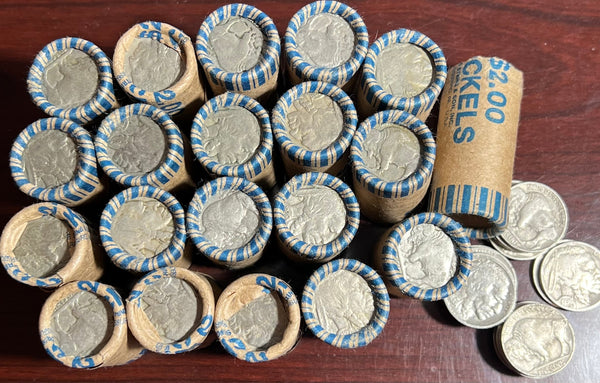 **RANDOM ROLL MONDAY** 1 Roll of (20) BUFFALO NICKELS RIP-N-SHIP!!  READ ENTIRE DESCRIPTION BEFORE BUYING!!! Rolls START @ $105
