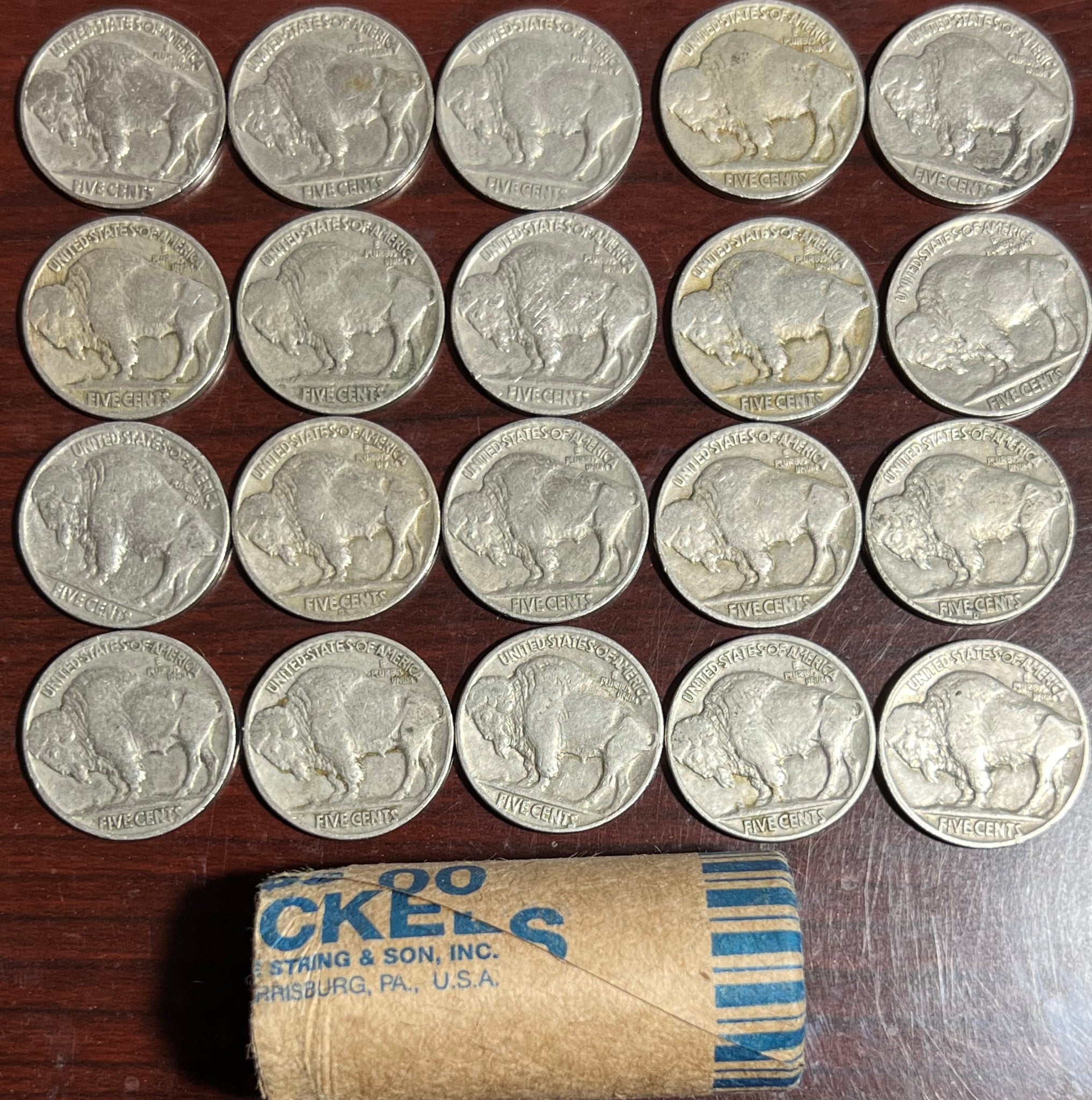**RANDOM ROLL MONDAY** 1 Roll of (20) BUFFALO NICKELS RIP-N-SHIP!!  READ ENTIRE DESCRIPTION BEFORE BUYING!!! Rolls START @ $105