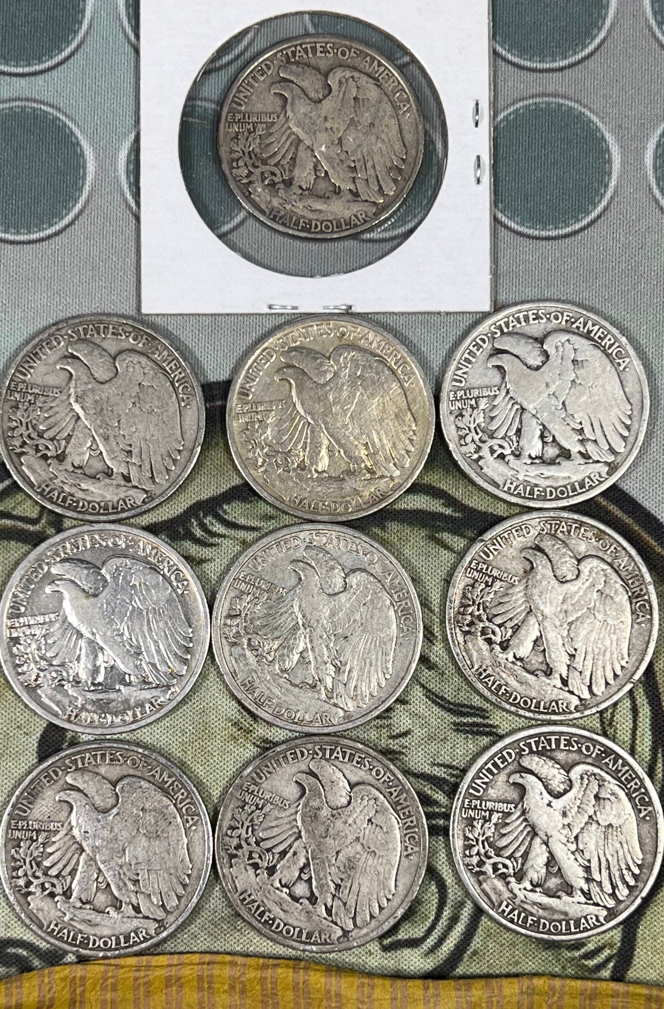 ***Tuesday AFTERNOON ROLLS** 1 Half Roll of (10) WALKING LIBERTY Half Dollars RIP-N-SHIP!! VOL 110 READ ENTIRE DESCRIPTION BEFORE BUYING!!! *ONLY 20 ROLLS  AVAILABLE @ 4pm Monday for Tuesdays AFTERNOON Live Event @ 1pm