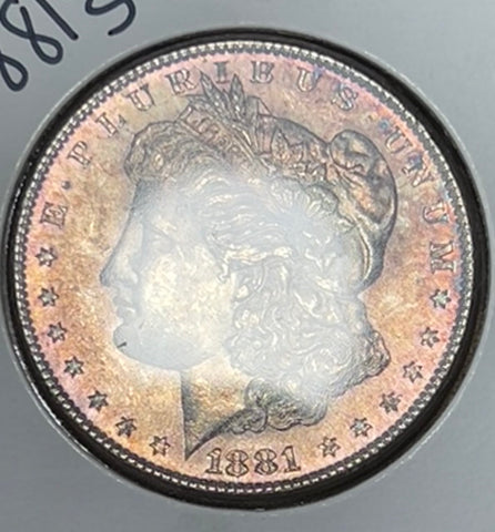 1881 S MONSTER PURPLE/PINK OBV & SUPER RAINBOW TAPE TONER MORGAN SILVER DOLLAR **FREE SHIPPING** BUY it NOW!!
