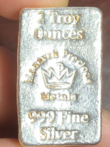 2 OZ+ MONARCH Precious Metela Hand Pour Silver Bar