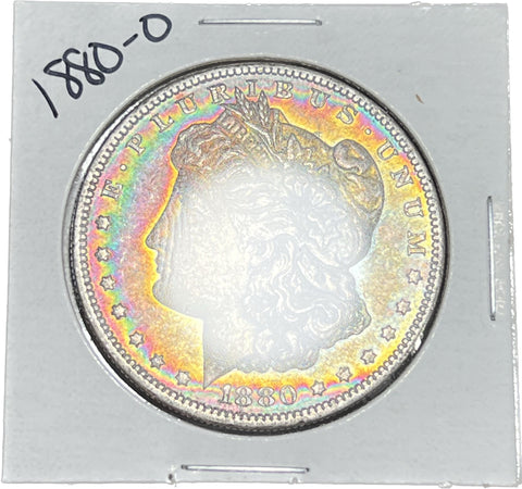 1880 O "Crescent Rainbow Obverse" TONER Morgan Silver DOLLAR **Free Shipping** CLICK HERE TO BUY IT NOW!!