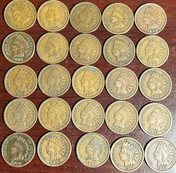***FLAN-DOG OFF Indian Cent Rolls*** 1 Roll of (25) INDIAN HEAD WHEAT PENNY'S RIP-N-SHIP!!  READ ENTIRE DESCRIPTION BEFORE BUYING!!! Event Starts  @ 11am EST SATURDAY!!!**