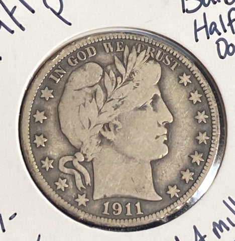 1911 P Barber Half Dollar *VG to F12 Slider* **Free Shipping** CLICK HERE TO Bid!!!