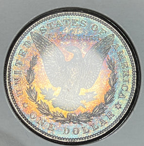 1886 P GOLDEN RAINBOW OBVERSE NEON BLUE RIM TONED REV HIGH GRADE MORGAN **FREE SHIPPING** Click HERE TO BUY it NOW!!