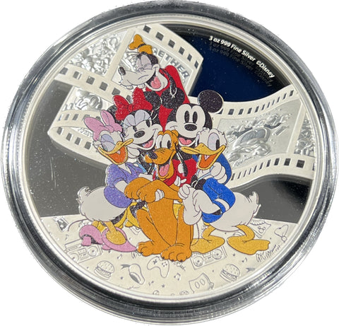 2023 NIUE  **DISNEY Mickey & Friends Collection** 3 Oz Silver Proof Coin  **Shipping Included in Price** {{BIN @ $300}}