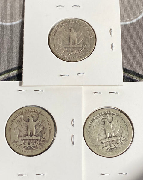 (3) 90% SILVER Quarter Lot (1934p, 1935s, 1937d) G-VF Condition **Free Shipping** CLICK FULL DETAILS TO BID!!