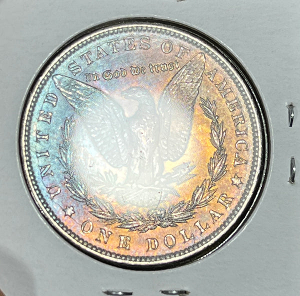 1887 P "Fire & Ice" Crisp Clean OBV SUPER NEON RAINBOW TONED REV MORGAN  **FREE SHIPPING** BUY it NOW