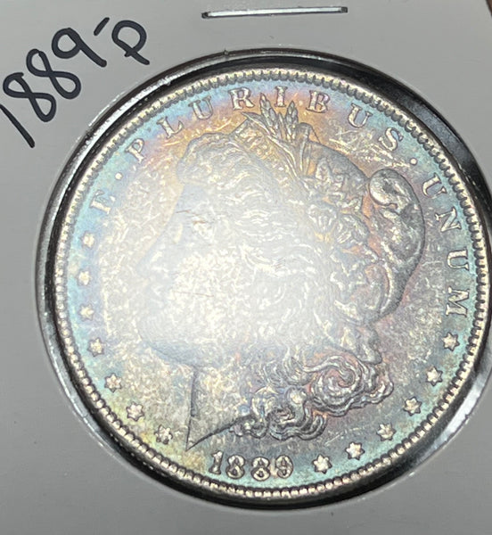 1889 P Rainbow Obverse TONED HIGH Grade MORGAN SILVER DOLLAR **FREE SHIPPING** Buy It Now!