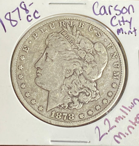 1878 CARSON CITY "CC" MORGAN CLEAN RAW MORGAN SILVER DOLLAR **FREE SHIPPING** Click MORE DETAILS to BID!!