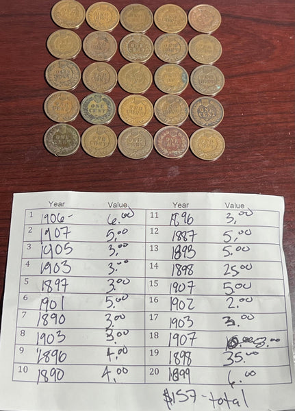 ***FLAN-DOG OFF Indian Cent Rolls*** 1 Roll of (25) INDIAN HEAD WHEAT PENNY'S RIP-N-SHIP!!  READ ENTIRE DESCRIPTION BEFORE BUYING!!! Event Starts  @ 11am EST SATURDAY!!!**