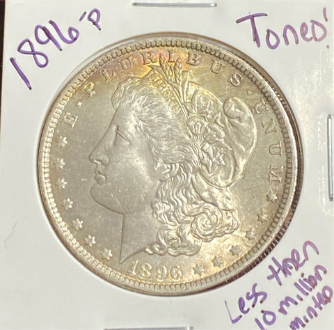 1896 Morgan Silver Dollar Raw High Grade and TONED!!