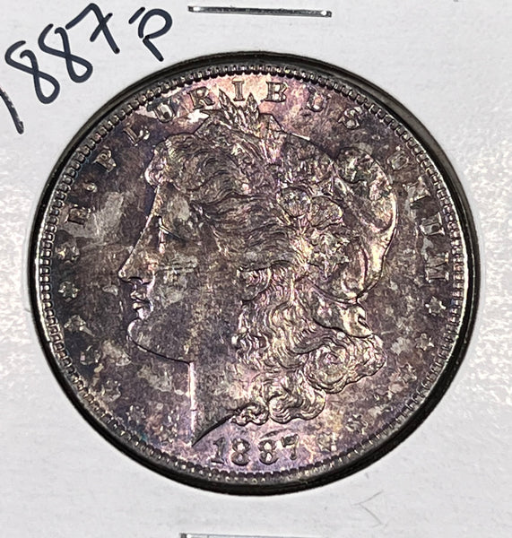 1887 P Purple Power OBV Golden/Pink REV High-End Toner MORGAN  **FREE SHIPPING** BUY it NOW