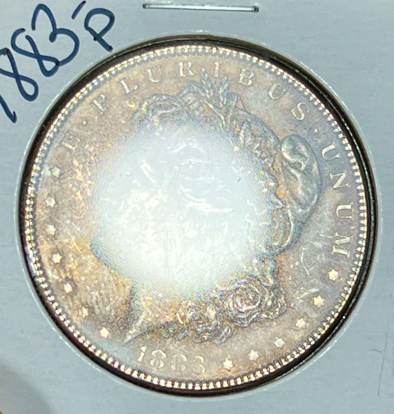 1883 P Iridescent Pastel OBV & NEON PASTEL REVERSE Morgan Silver Dollar  **Free Shipping** CLICK FULL DETAILS TO BID!!!