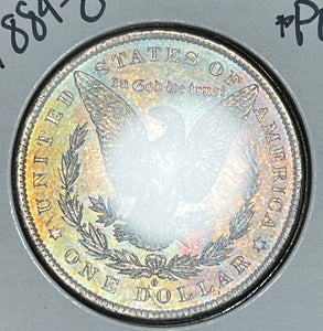 1884 O PL Rainbow/Blue Reverse TONED HIGH END MORGAN **FREE SHIPPING** BUY it NOW!!