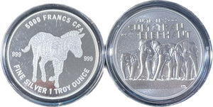 (2) 1 Oz 2022 Silver Coins **(1) 2022 Sumatran Elephant & (1) 2022 Mandola Zebra** AUCTION AUCTION AUCTION **FREE SHIPPING** {Bid starts @ $75}