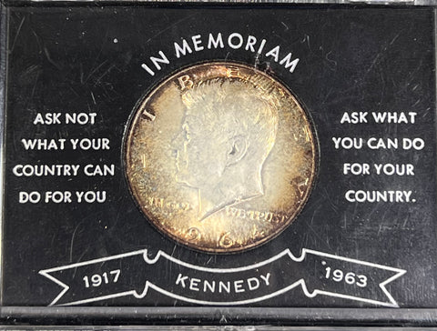 1964 P 90% Kennedy SUPER TONED in "In Memory" Case  **FREE SHIPPING** Click FULL DETAILS to BID!! Bid starts @ $25