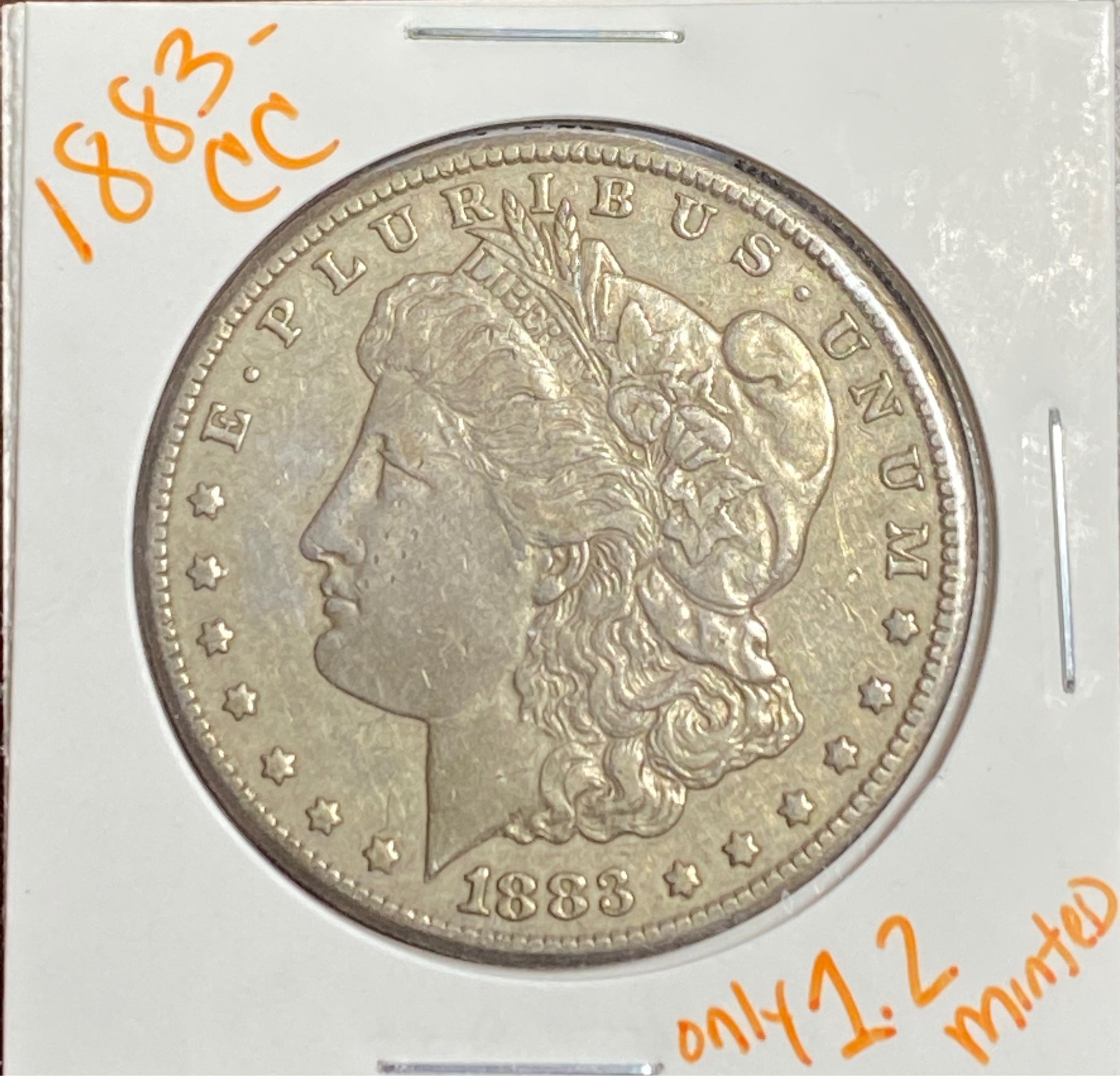 1883 CARSON CITY "CC" Morgan Silver Dollar CIRCULATED with dark color!