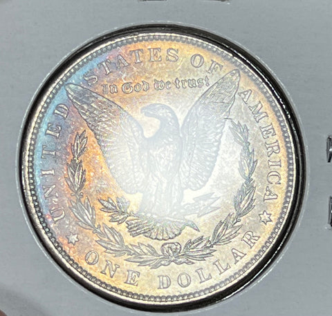 a) 1896 P Blue/Rainbow Rim Toned OBV & BLUE NEON Rainbow REV TONER Morgan Silver Dollar  **Free Shipping** BUY IT Now!!!
