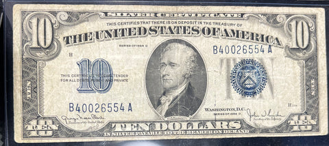 1934 D $10 'Silver Certificate' Federal Reserve Note  *B40026554A*