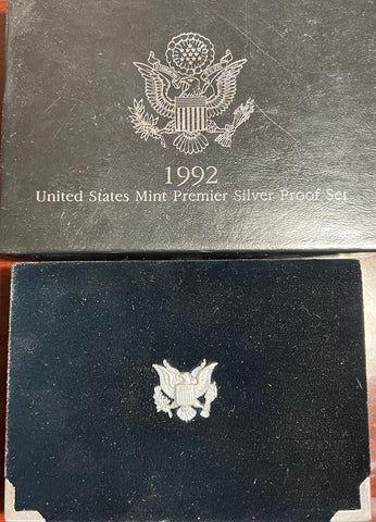 1992 US Premier Silver Proof Set with Box & COA **Free Shipping** CLICK FULL DETAILS TO BID!!