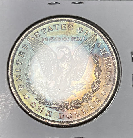 1884 O NEON GREEN/Rainbow/YELLOW/GOLD PL TONED REVERSE TONER MORGAN **FREE SHIPPING** BUY it NOW!!