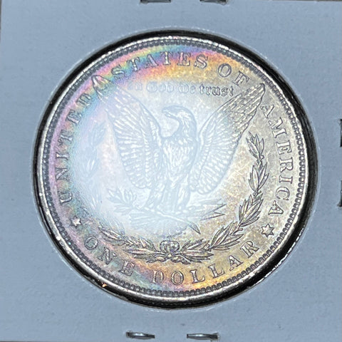 1897 P SUPER NEON RAINBOW CRESCENT TONED MORGAN SILVER DOLLAR **FREE SHIPPING** Click here to BUY IT NOW!!!
