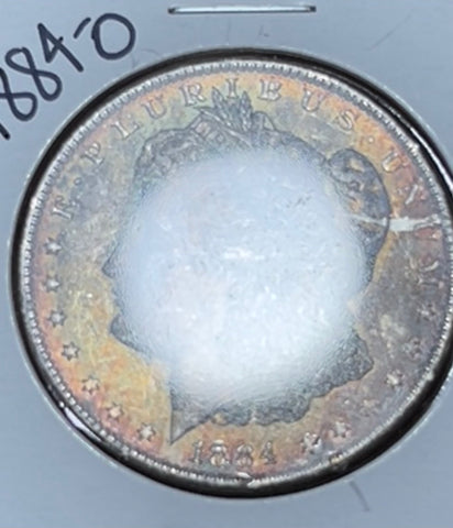 e) 1884 O NEON FULL COIN DARK RAINBOW *PL* TONED TONER MORGAN **FREE SHIPPING** BUY it NOW!!
