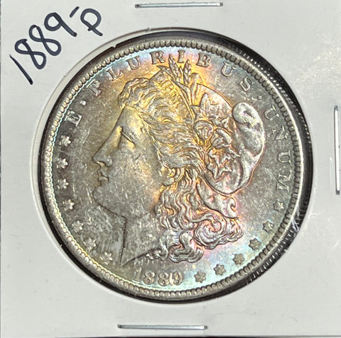 1889 P Rainbow Obverse TONED HIGH Grade MORGAN SILVER DOLLAR **FREE SHIPPING** Buy It Now!