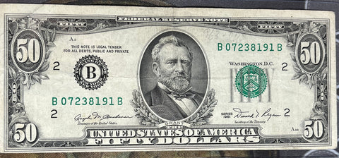 1981 $50 Dollar OFF-CENTER Circulated Bill **FREE SHIPPING** BUY it NOW