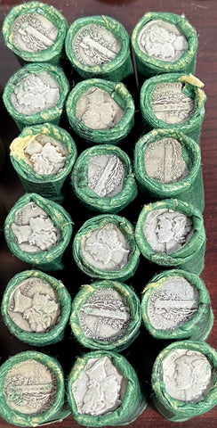 1 Roll of (25) MERCURY DIMES RIP-N-SHIP!! VOL 10  READ ENTIRE DESCRIPTION BEFORE BUYING!!! **5 Rolls Still Available @ 11am Est for TODAYS LIVE EVENT!!!**
