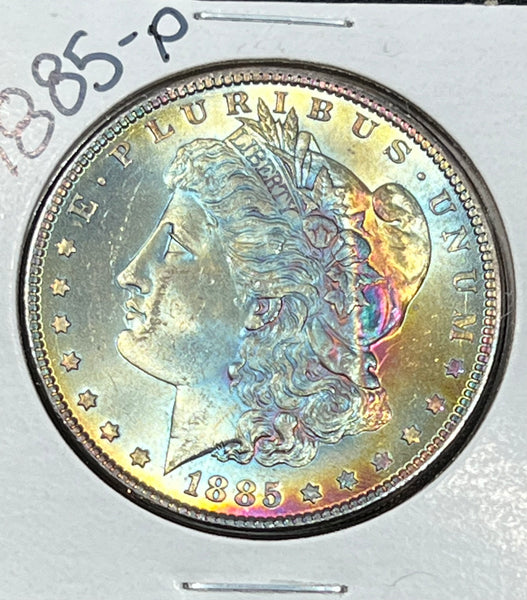 1885 P Super NEON RAINBOW w/Pattern OBV & VERY CLEAN with HUGE DIE CRACK!! REV **FREE SHIPPING** Click here to BUY IT NOW!!!