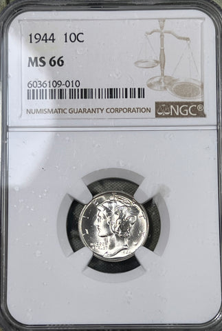 1944 P Mercury Dime Ms66 90% Silver NGC GRADED **FREE SHIPPING** CLICK HERE TO BID!! Starts @ $45