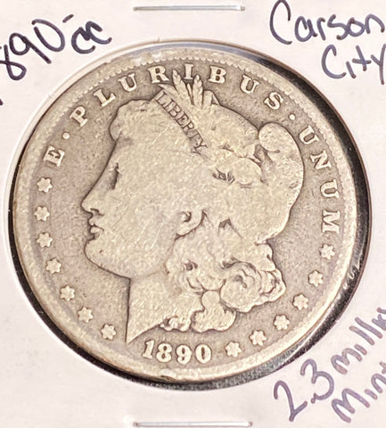 1890 "CC" Carson City Morgan Silver DOLLAR Circulated but IN VERY GOOD CONDITION!! CLICK HERE TO BID!!