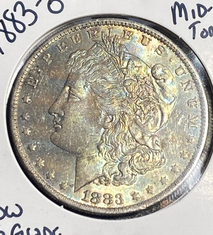 1883 O Rainbow Patterned MID-END TONED Morgan Silver Dollar  **FREE SHIPPING** Click MORE DETAILS to BID!!