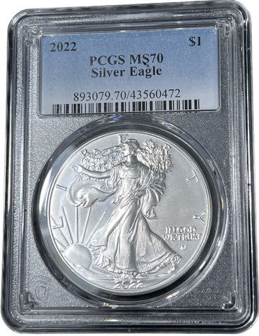 2022 AMERICAN SILVER EAGLE Ms70 PCGS PERFECT COIN!!  **FREE SHIPPING** Click MORE DETAILS to BID!! Bid Starts @ $70