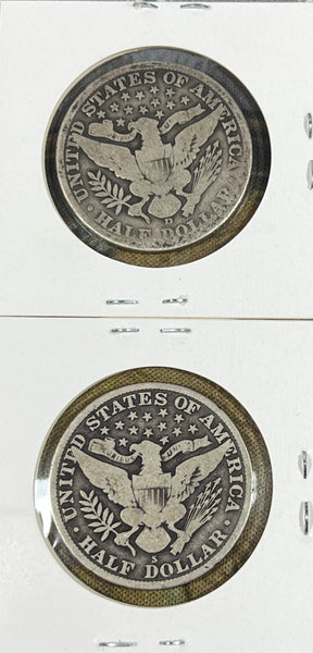 (2) BARBER Half Dollar LOT 1913 D  & 1914 S Barber Half Dollar *G-VG Slider* **Free Shipping** CLICK HERE TO Bid!!!