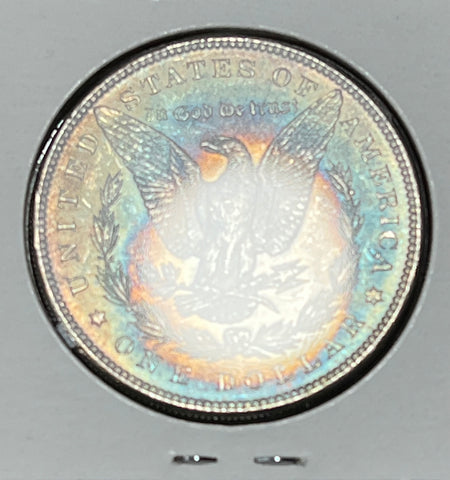 1896 P Blue/Rainbow RIM TONED OBV & EXTREMELY BLUE BULLZEYE REV MORGAN SILVER DOLLAR **FREE SHIPPING** Click here to BUY IT NOW!!!