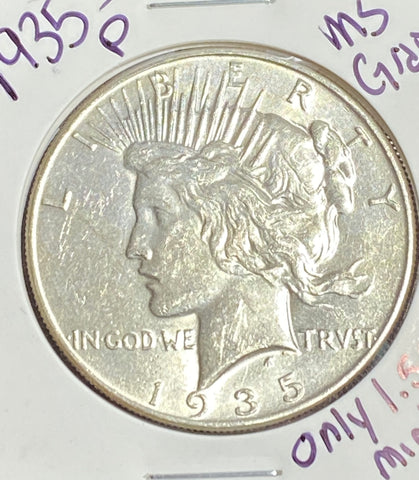 1935 P Peace Dollar {MS GRADE} VERY LOW MINTAGE **FREE SHIPPING**