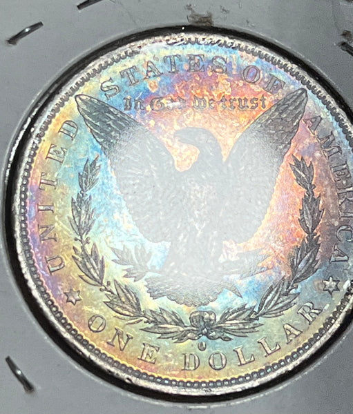 1882 O **PROOF LIKE OBV** MID END RAINBOW ENTIRE TONED COIN MS GRADE MORGAN **FREE SHIPPING**
