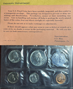 1964 P 5 Coin Proof Set in CELLO w/Kennedy Half Dollar and 90% Silver Half, Quarter and Dime *Free Shipping* **Bidding STARTS @$35**