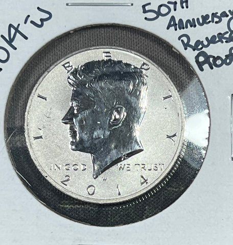 2014-W REVERSE PROOF KENNEDY EXTREMELY RARE!! 90% Silver!! **Free Shipping** CLICK FULL DETAILS TO BID!! BID STARTS @ $80